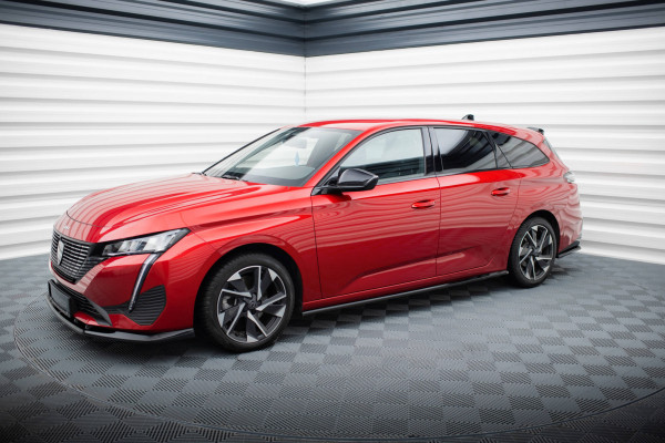 Seitenschweller Ansatz Für Peugeot 308 SW Mk3 Schwarz Hochglanz