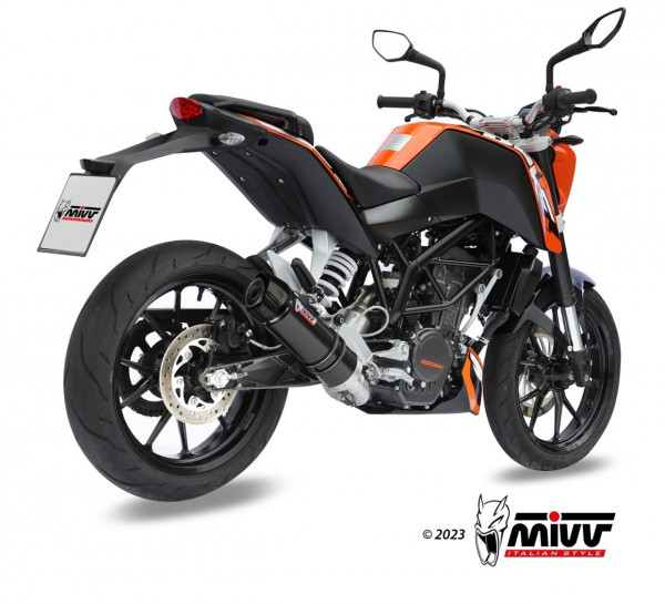 MIVV GP-C Edelstahl Schwarz mit Carbonendkappe passend für KTM 125 Duke 2011–2016