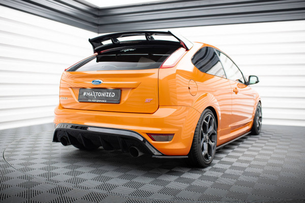 Diffusor Heck Ansatz Für Ford Focus ST Mk2 FL Schwarz Hochglanz