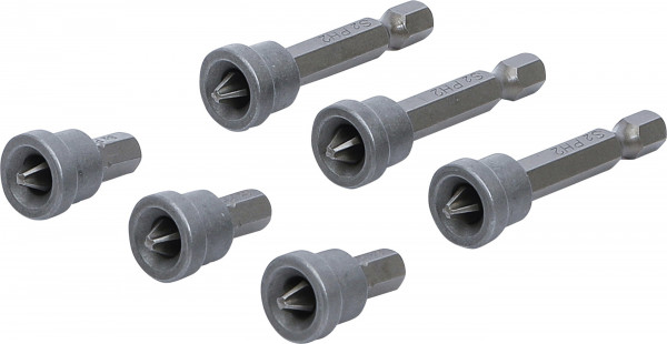 Bit-Satz mit Tiefenstopp PH2 passend für Gipskartonplatten | 6-tlg. Set