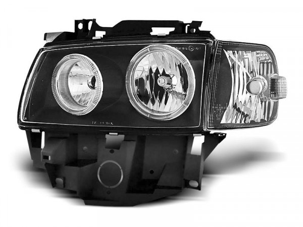 Scheinwerfer Angel Eyes schwarz passend für VW T4 08.96-03.03 Bus
