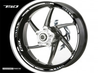 Felgenrandaufkleber weiß-schwarz passend für 750 ccm Felgenrandaufkleber weiß-schwarz passend für 750 ccm