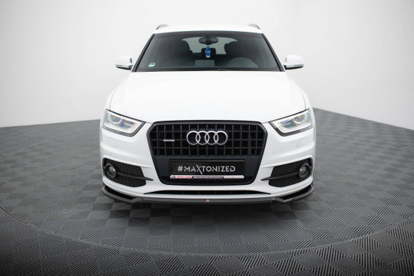 Front Ansatz V.2 Für Audi Q3 S-line 8U Schwarz Hochglanz