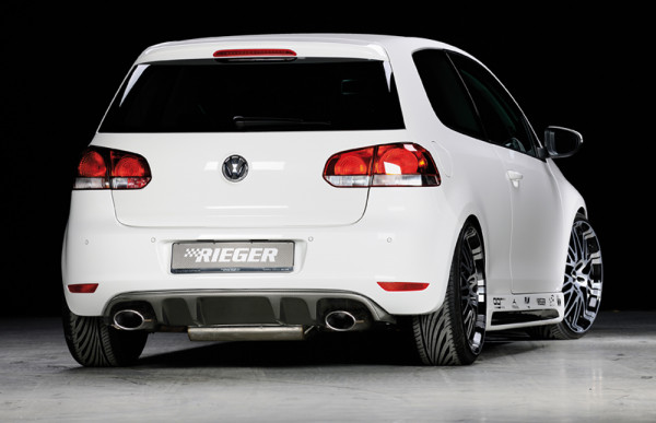 Rieger Heckeinsatz mit 2 Doppelfinnen carbon look für VW Golf 6 GTI 3-tür.