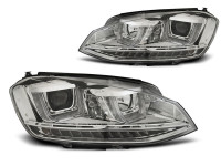 Scheinwerfer U-LED Light DRL chrom passend für VW Golf 7 11.12–17 Scheinwerfer U-LED Light DRL chrom passend für VW Golf 7 11.12–17