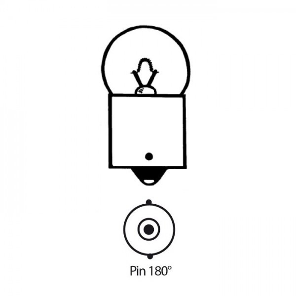 Kugellampe | 12V | 10W | Ba15s | Pin 180° Ø=18x37 mm | VPE=10 Stück | gelb