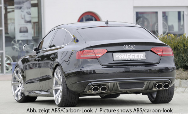 Rieger Heckeinsatz (GBL-55438) glanz schwarz für Audi A5 (B8/B81) Sportback 06.07-07.11 (bis Facelif