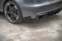 Robuste Racing Heck Ansatz Flaps Diffusor +Flaps Für Audi RS3 8V Sportback Schwarz Hochglanz