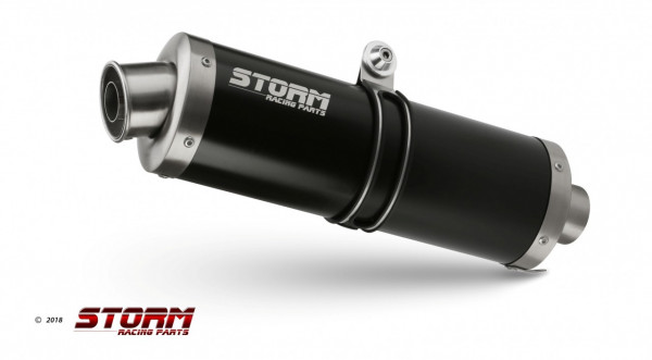 Storm Black Komplettanlage 3x1 OVAL Edelstahl passend für Yamaha MT-09 Tracer