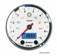 ACEWELL Analog DZM 9000rpm mit Digital Tacho Ring schwarz Zifferblatt weiss Gehäuse schwarz ACEWELL Analog DZM 9000rpm mit Digital Tacho Ring schwarz Zifferblatt weiss Gehäuse schwarz