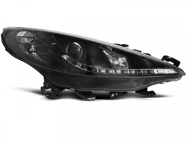 Scheinwerfer Peugeot 207 05.06-06.12 Tageslicht Schwarz
