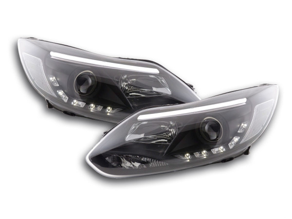 Scheinwerfer Set Daylight LED TFL-Optik Ford Focus 3 2010- schwarz