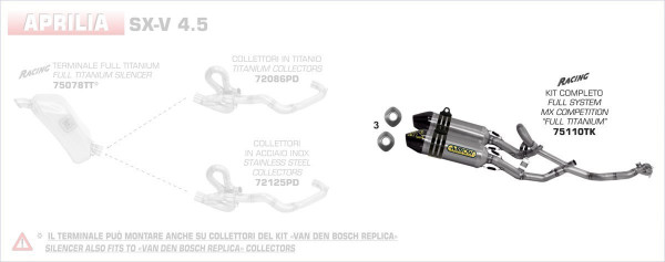 Arrow MX Competition Titan Komplettanlage passend für Aprilia SX-V 5.5 07