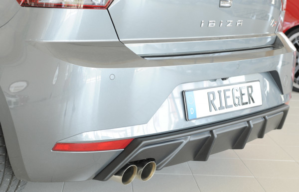 Rieger Heckeinsatz matt schwarz für Seat Ibiza (KJ) 5-tür. 01.17-