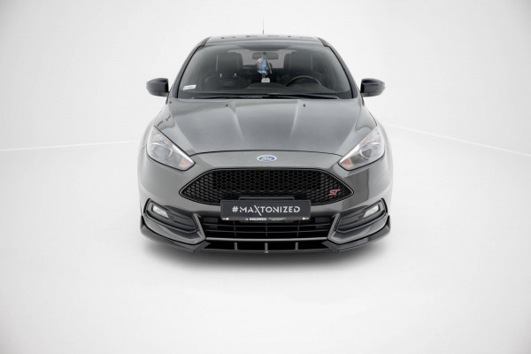 Front Ansatz V.6 Für Ford Focus ST Mk3 Facelift Schwarz Hochglanz