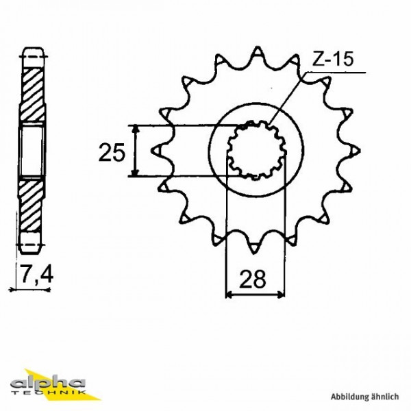 Ritzel 14 Zähne Teilung 520 passend für Yamaha