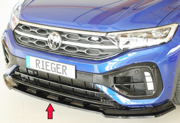 Rieger Spoilerschwert nur für R / R-Line glanz schwarz für VW T-Roc R (A1) 5-tür. 01.22- (ab Facelif