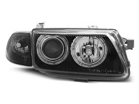 Scheinwerfer passend für Opel Astra F 09.94-08.97 Engelsaugen Schwarz Scheinwerfer passend für Opel Astra F 09.94-08.97 Engelsaugen Schwarz