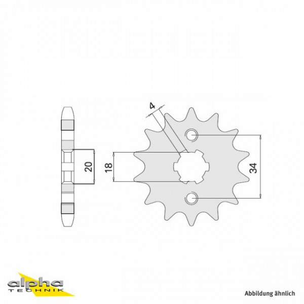 Ritzel 14 Zähne Teilung 520