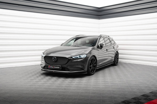 Front Ansatz V.1 Für Mazda 6 Mk3 Facelift Schwarz Hochglanz