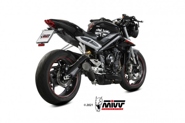 MIVV XM5 Edelstahl Schwarz Triumph Street Triple R/S/RS 17-22