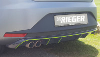Rieger Heckeinsatz glanz schwarz für Seat Leon FR (5F) 5-tür. 01.13-12.16 (bis Facelift)