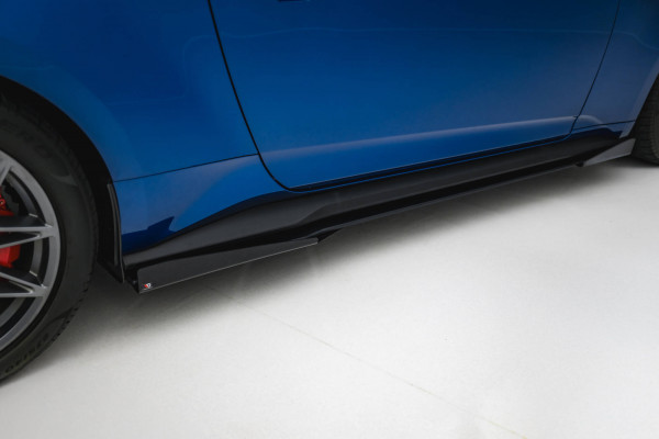 Street Pro Seitenschweller Ansatz Für + Flaps Ford Mustang GT Mk7 Schwarz Hochglanz