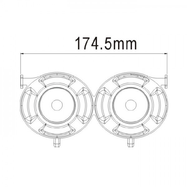 Halterahmen für 2 Elipsoid Scheinwerfer+ Kabelbaum Aluminium | schwarz