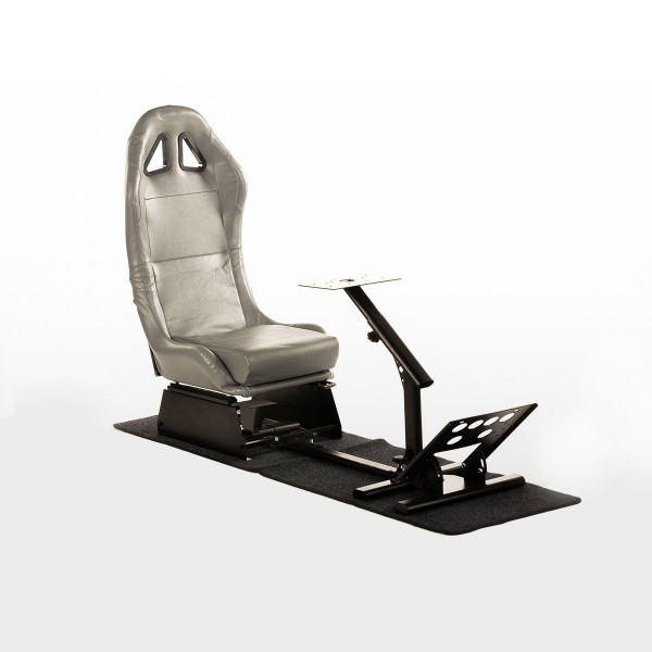 FK Gamesitz Spielsitz Rennsimulator eGaming Seats Suzuka grau mit Teppich