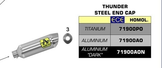 Arrow Thunder Aluminium Endschalldämpfer passend für Yamaha Niken 850 18-19