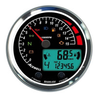 ACEWELL Analog Drehzahlmesser & Digital Tacho Ring chrom mit schwarzem Gehäuse ACEWELL Analog Drehzahlmesser & Digital Tacho Ring chrom mit schwarzem Gehäuse