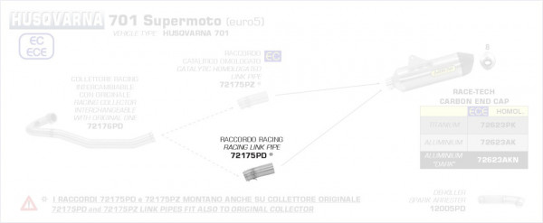 72175PZ-Arrow Verbindungsrohr Husquarna 701 Supermoto 21-