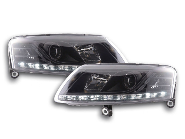 Scheinwerfer Set Daylight LED Tagfahrlicht Audi A6 Typ 4F 04-08 schwarz
