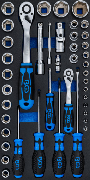 Schaumeinlage für Art. 2002 | Steckschlüssel-Satz und Schraubendreher | 43-tlg.