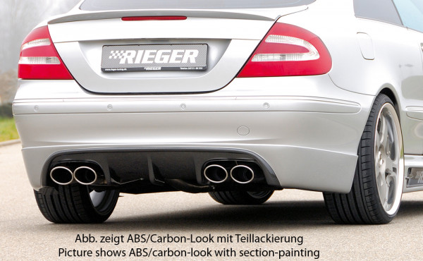 Rieger Heckschürzenansatz carbon look für Mercedes CLK (W209) Coupé 00.02-06.04 (bis Facelift / bis