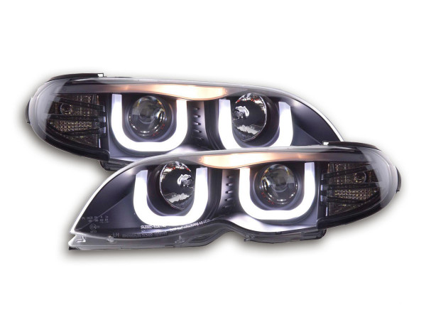 Scheinwerfer Set Daylight LED TFL-Optik BMW 3er E46 Limo/Touring 02-05 schwarz für Rechtslenker