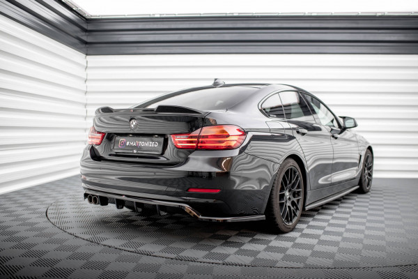 Spoiler CAP Für 3D BMW 4er Gran Coupe Standard / M-Paket F36 Schwarz Hochglanz