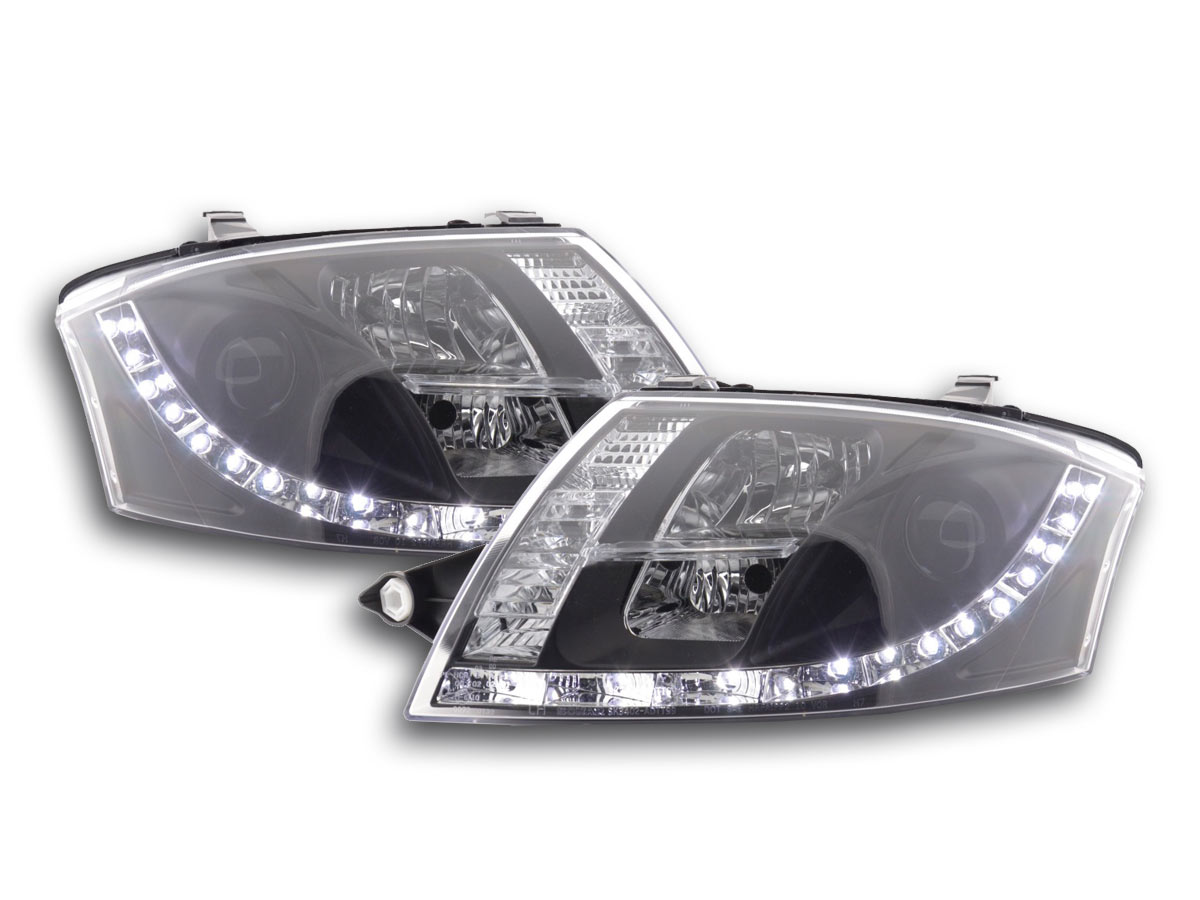 Scheinwerfer Set Daylight LED TFLOptik Audi TT Typ 8N Bj. 9906 schwarz für Rechtslenker