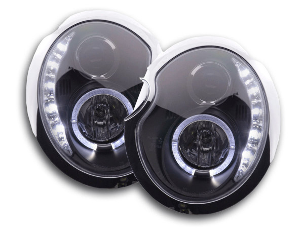 Scheinwerfer Set Daylight LED TFL-Optik Mini Cooper Typ R50 01-06 schwarz