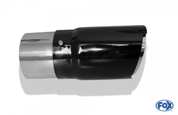 Cover black - 100mm Endrohrhülle mit Madenschrauben für Endrohr Ø90 - Länge: 150mm