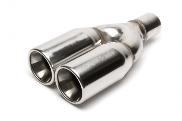 TA Technix Endrohr Edelstahl 2x89mm rund / gebördelt