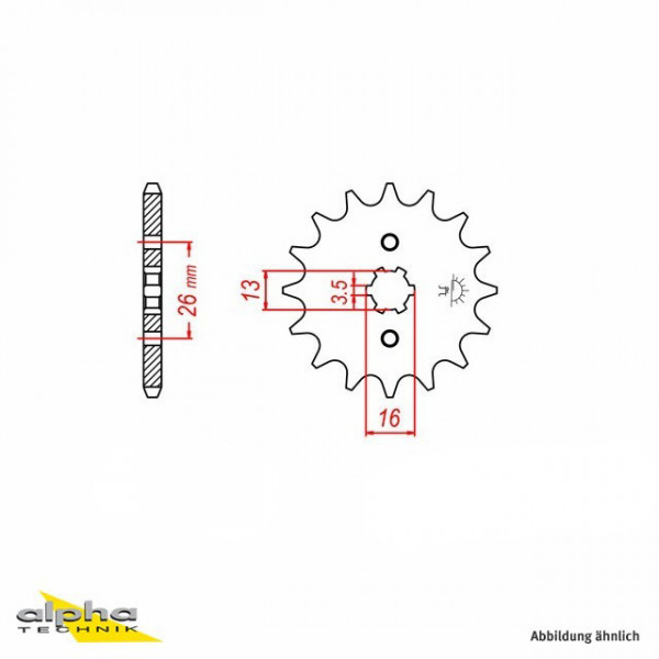 Ritzel 14 Zähne Teilung 420 passend für Suzuki RV50