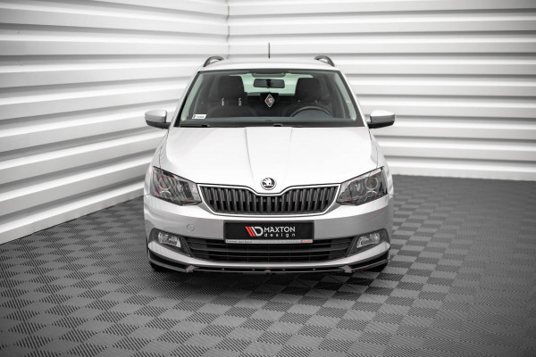 Front Ansatz V.1 Für Skoda Fabia Mk3 Schwarz Hochglanz