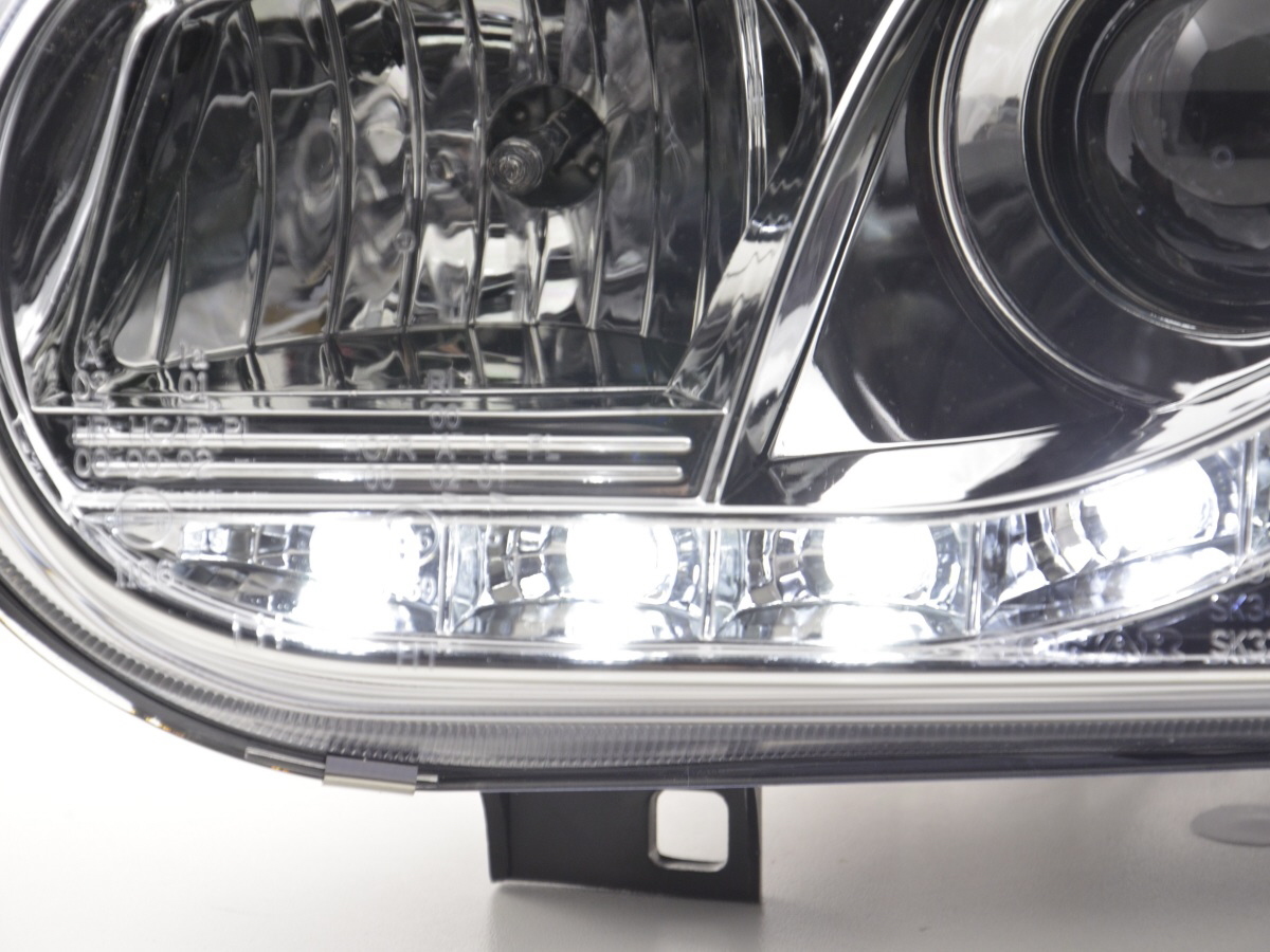 LED Tagfahrlicht Design Scheinwerfer für VW Golf 4 97-03 schwarz mit LED  Blinker