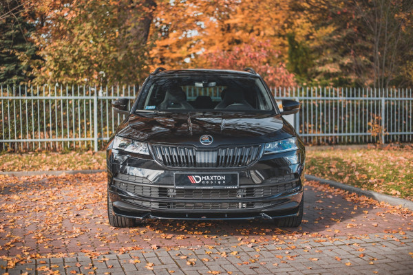 Front Ansatz Für Skoda Karoq Sportline Schwarz Hochglanz