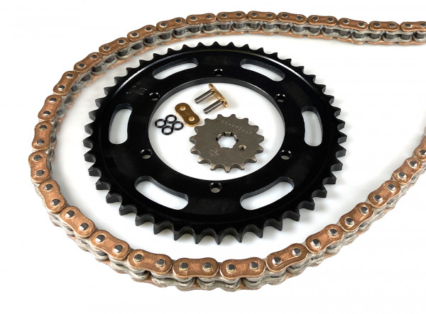 EK-Chain Kettensatz 530 ZVX-3 für Suzuki GSX-R1000 Modelljahr 2001-2006 Typ JS1B / WVBZ Farbe Gold