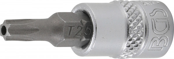 Bit-Einsatz | Antrieb Innenvierkant 6,3 mm (1/4") | T-Profil (für Torx) mit Bohrung T25