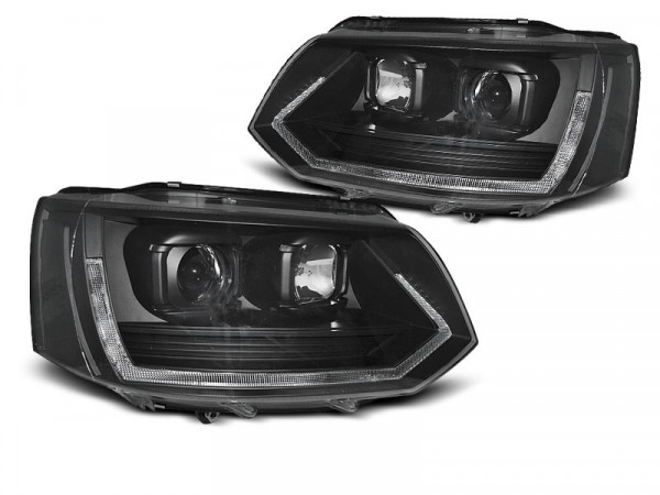 Scheinwerfer Röhrenlicht T6 Look schwarz passend für VW T5 2010-2015