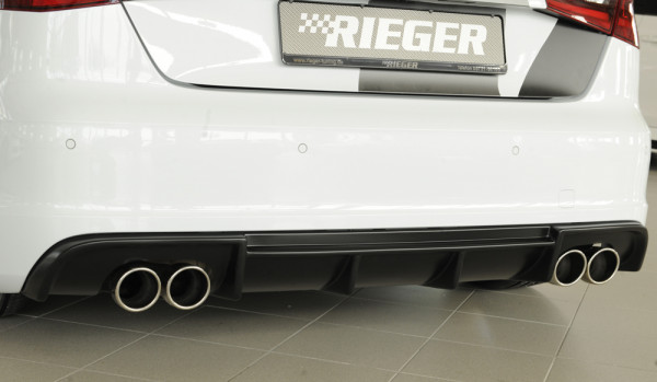 Rieger Heckeinsatz matt schwarz für Audi A3 (8V) 3-tür. (Schrägheck 8V1) 07.12-08.16 (bis Facelift)