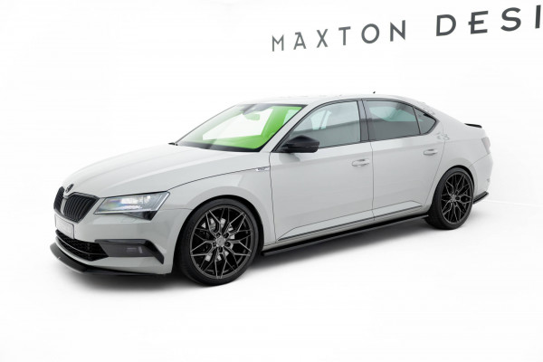 Seitenschweller Ansatz Für Skoda Superb Liftback / Combi Mk3 Schwarz Hochglanz